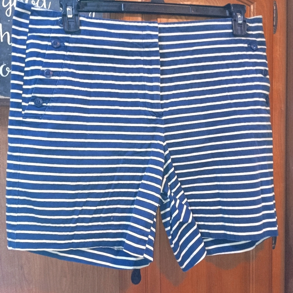 Talbot's Blue Striped Shorts Nautical Details Size 12